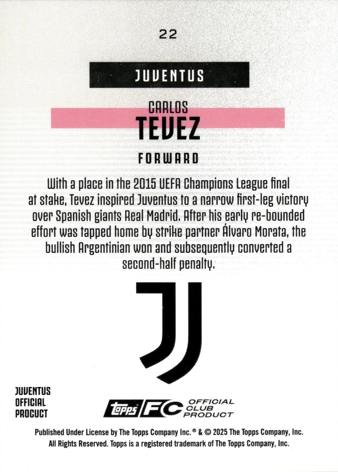 Carlos Tévez - Bona Fide - Team Set Juventus 25/26
