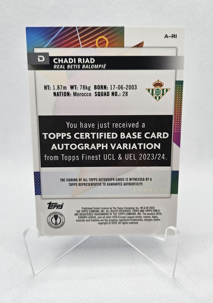 Chadi Riad (RC) /150 - Autógrafo original - Topps Finest UEFA Club Competitions 23/24