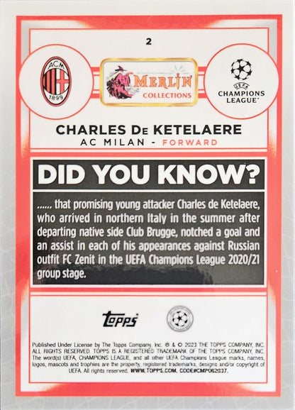Charles De Ketelaere /299 - Merlin UEFA Club Competitions 22/23