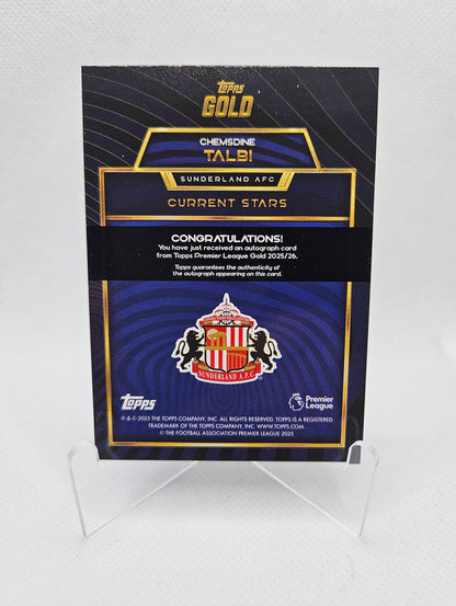 Chemsdine Talbi - Autógrafo original - Topps Gold Premier League 25/26