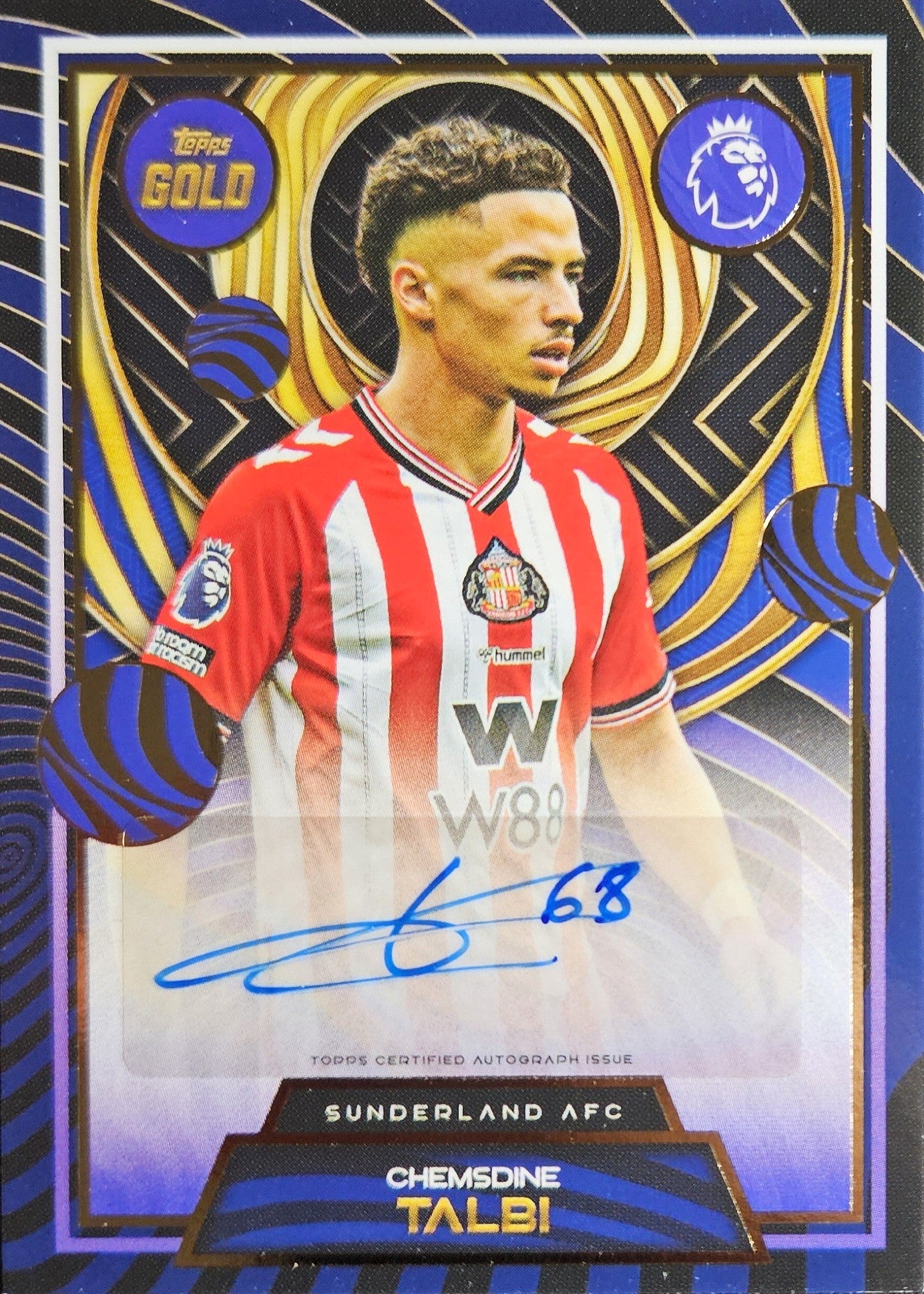 Chemsdine Talbi - Autógrafo original - Topps Gold Premier League 25/26