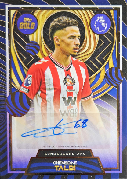 Chemsdine Talbi - Autógrafo original - Topps Gold Premier League 25/26