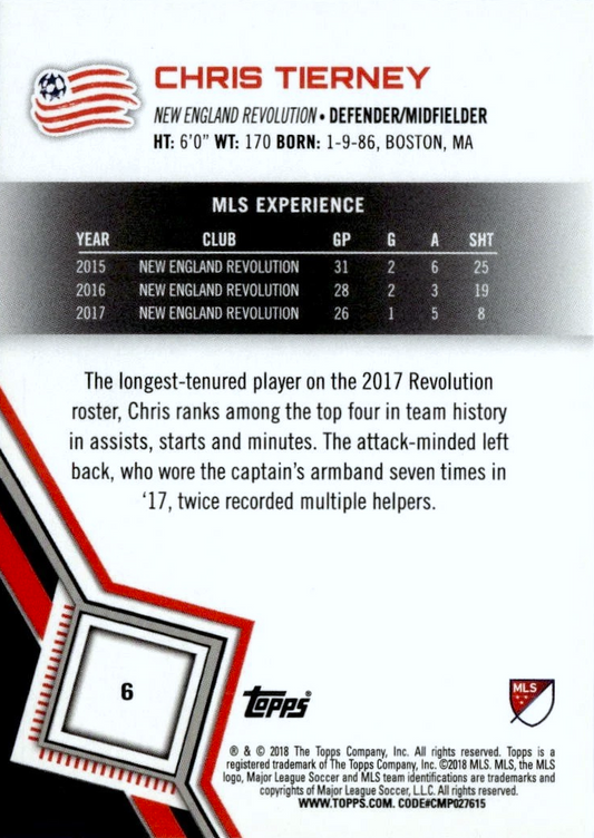 Chris Tierney - MLS Soccer 2018