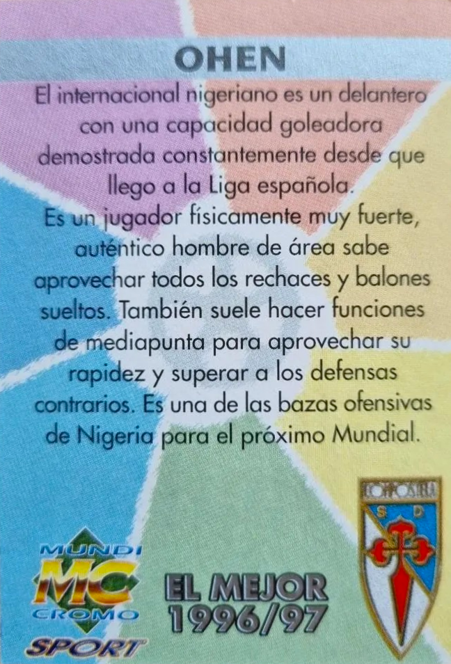 Christopher Ohen - El mejor 1996/97 - Las Fichas de la Liga 97/98
