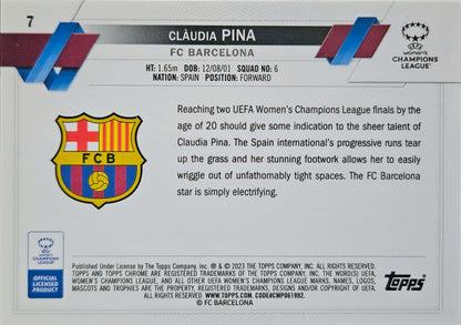 Claudia Pina - Future Stars - Topps Chrome UEFA Women's Champions League 22/23