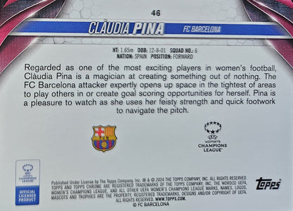 Claudia Pina - Topps Chrome UEFA Women's Champions League 23/24