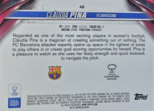 Claudia Pina - Topps Chrome UEFA Women's Champions League 23/24
