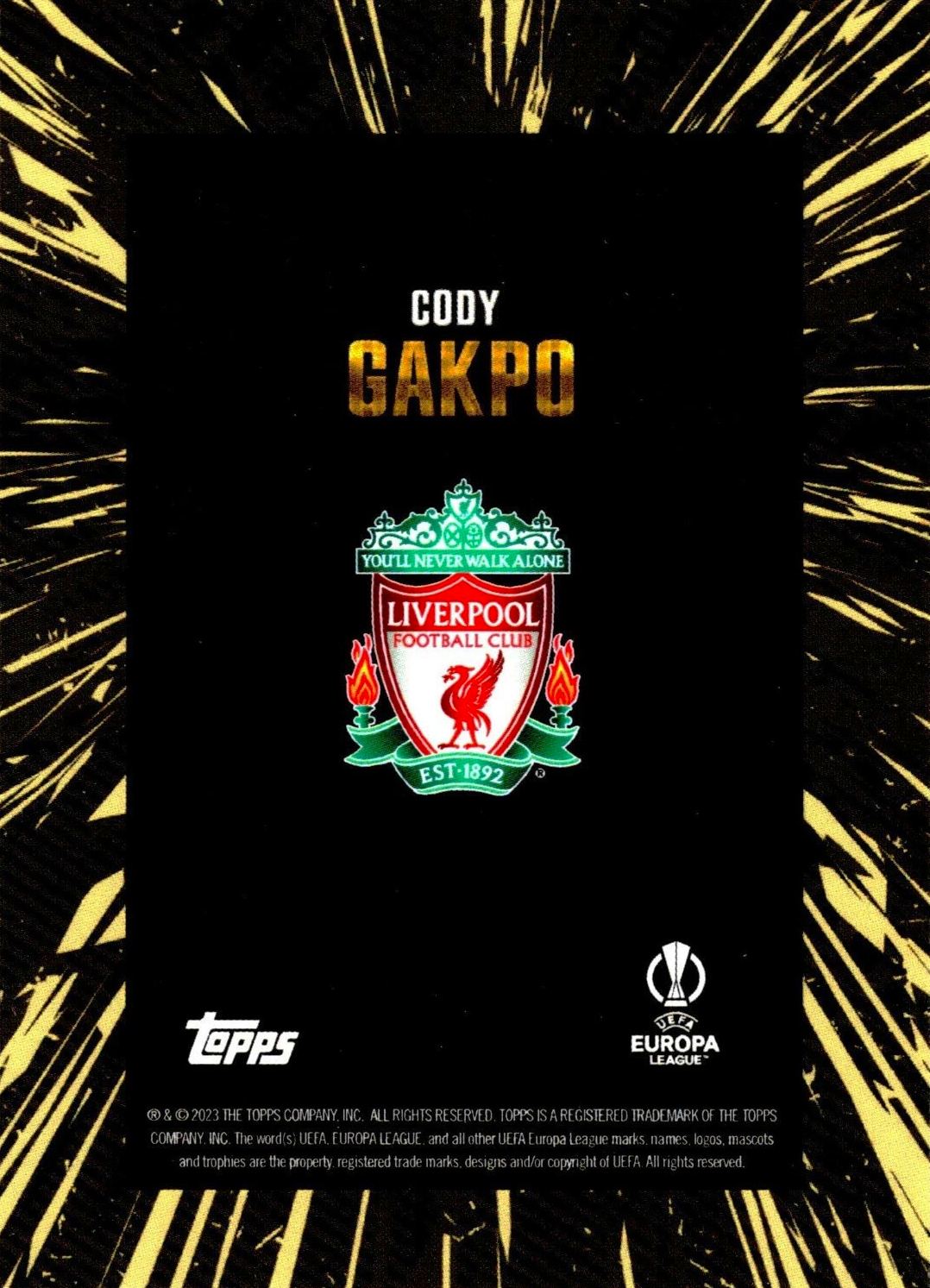 Cody Gakpo - Topps Gold UEFA Club Competitions 23/24