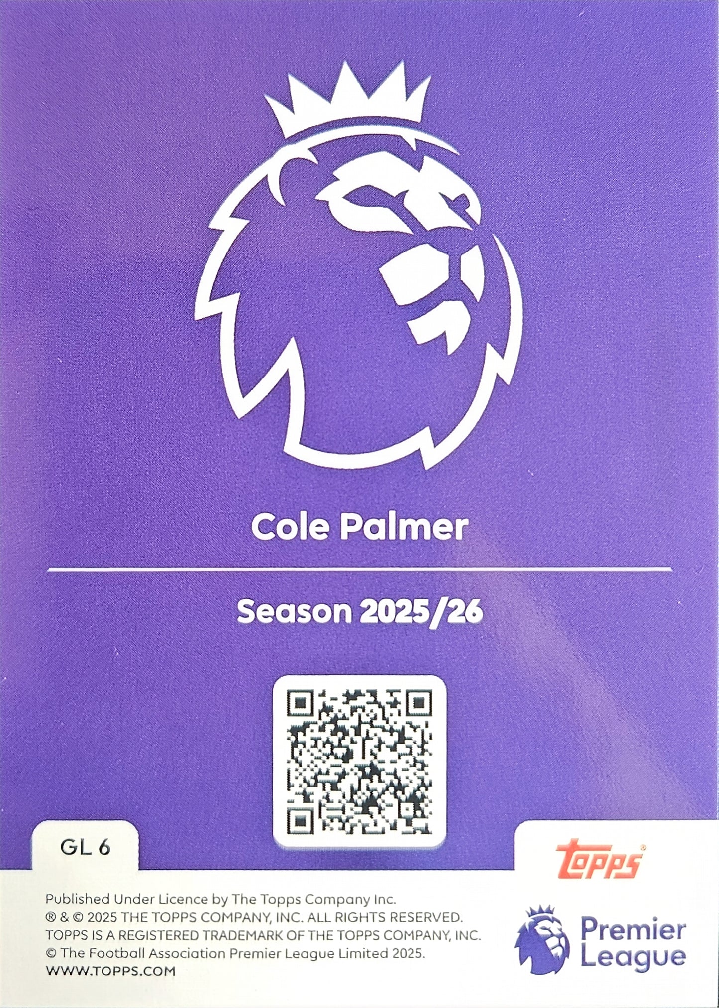 Cole Palmer - Gold Lion - Topps Premier League 2026