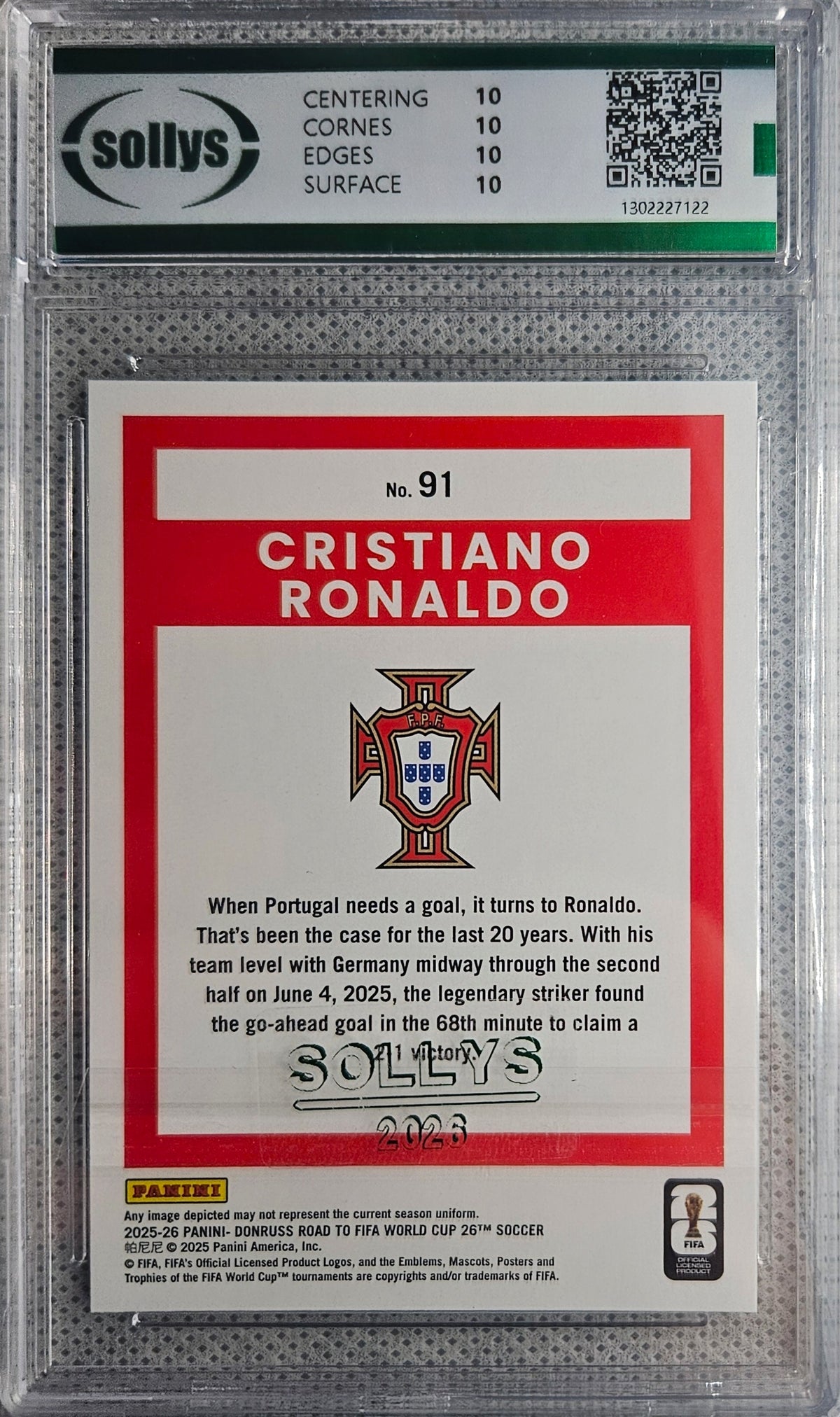 Cristiano Ronaldo - Sollys 10 - Donruss Road to FIFA World Cup 26