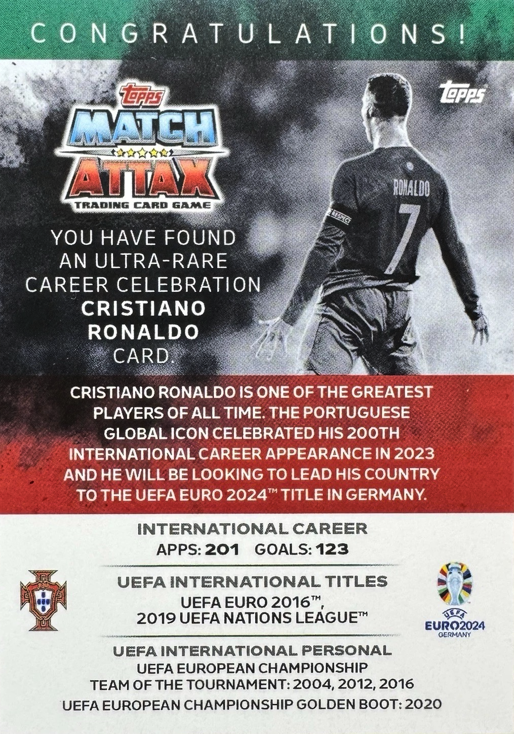 Cristiano Ronaldo - The Siuuu - Match Attax UEFA Euro 2024 Germany