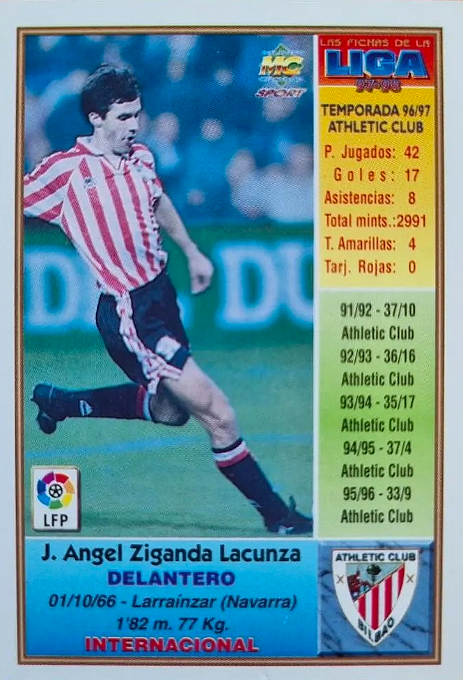 Cuco Ziganda - Las Fichas de la Liga 97/98
