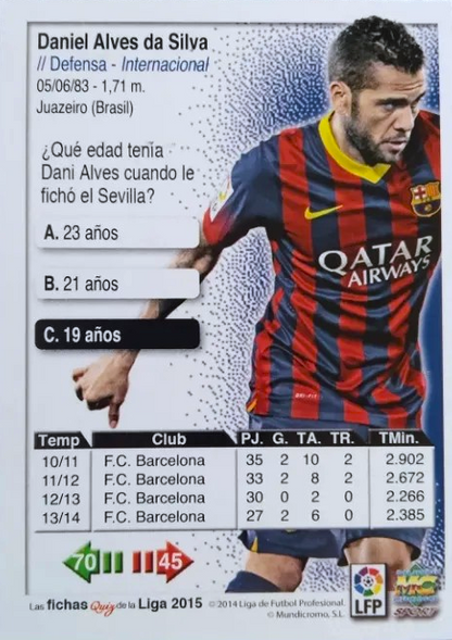 Dani Alves - Las Fichas Quiz de la Liga 2015