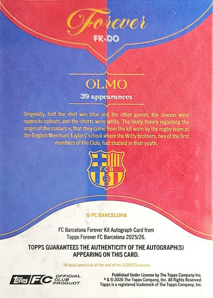 Dani Olmo /75 - Autógrafo original - Barcelona Forever 25/26