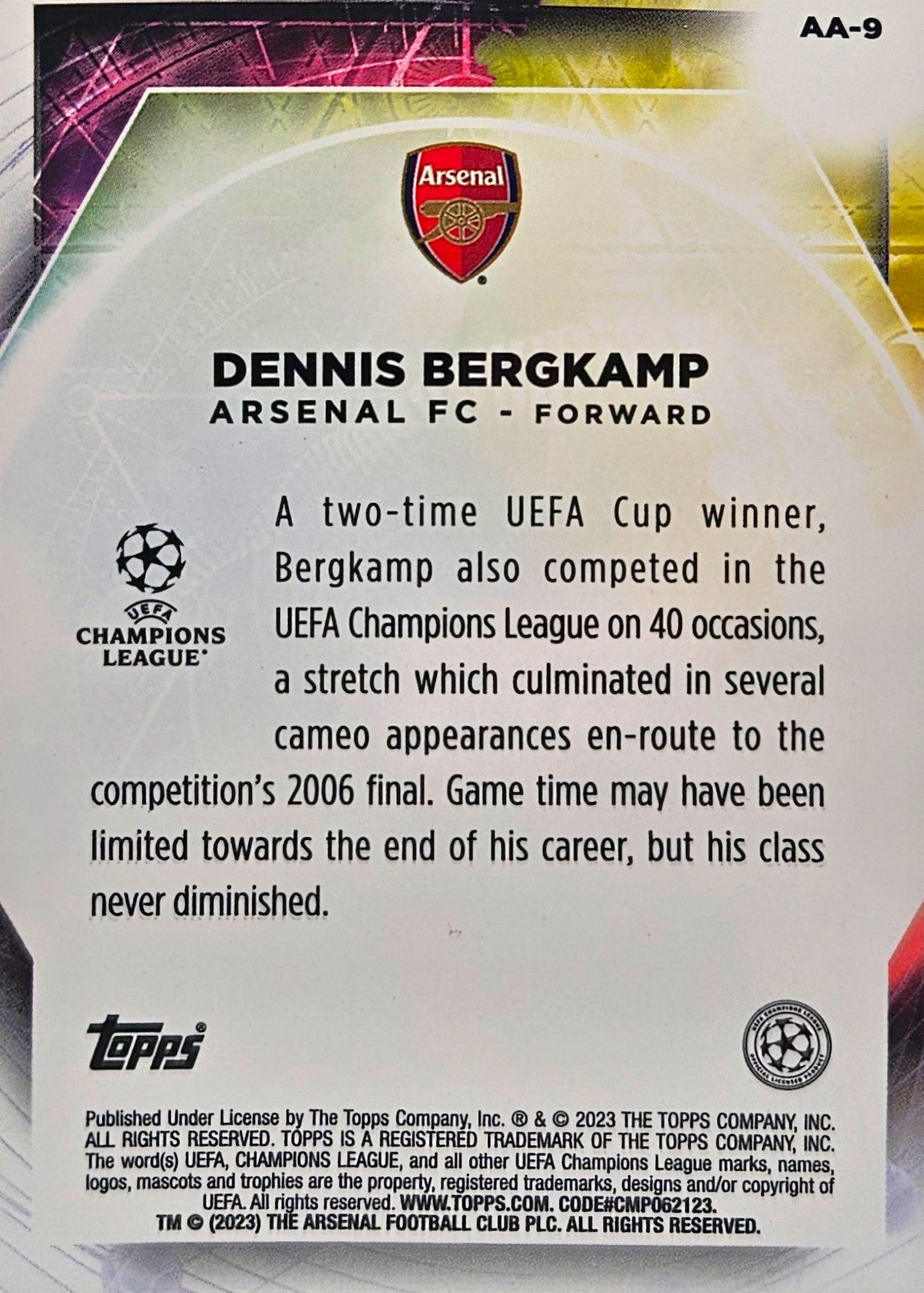 Dannis Bergkamp - Ageless Alchemy - Merlin UEFA Club Competitions 22/23