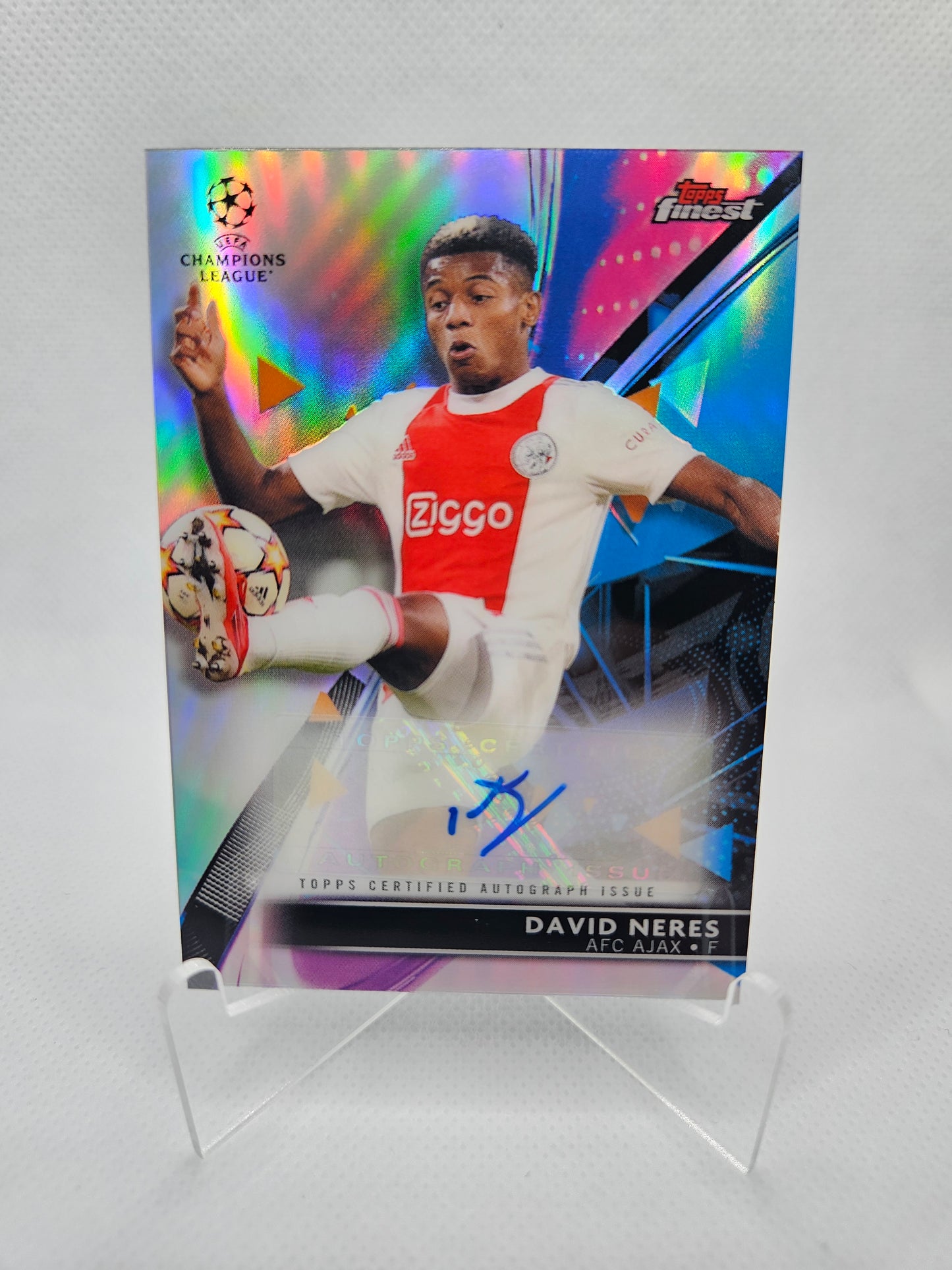 David Neres - Autógrafo original - Topps Finest UEFA Club Competitions 21/22