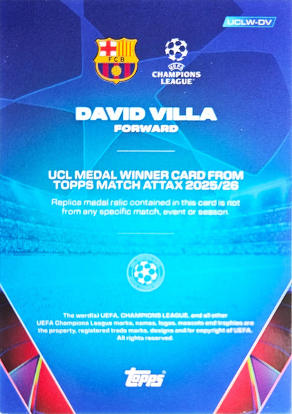 David Villa - Medal Winner - Match Attax UEFA Club Competition 25/26
