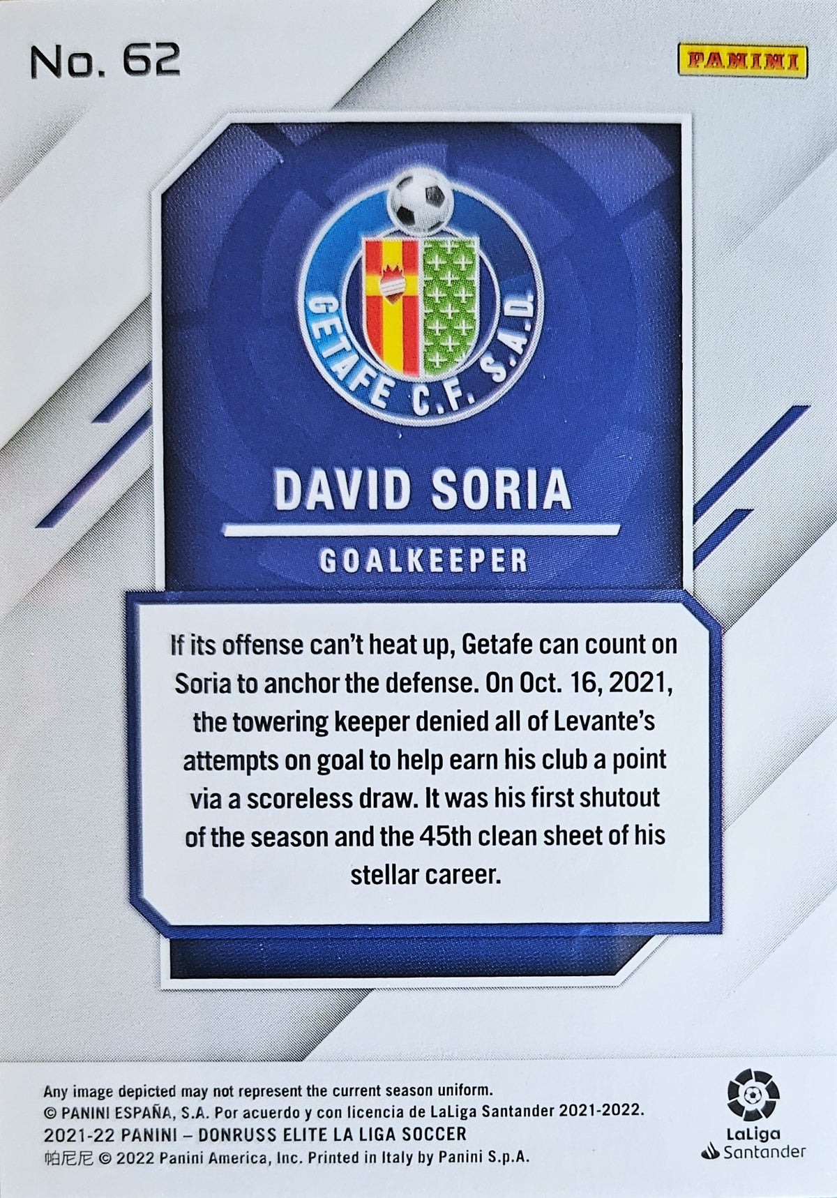 David Soria - Donruss Elite LaLiga 21/22