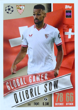 Djibril Sow - Global Gamer - Match Attax Extra UEFA Club Competitions 23/24