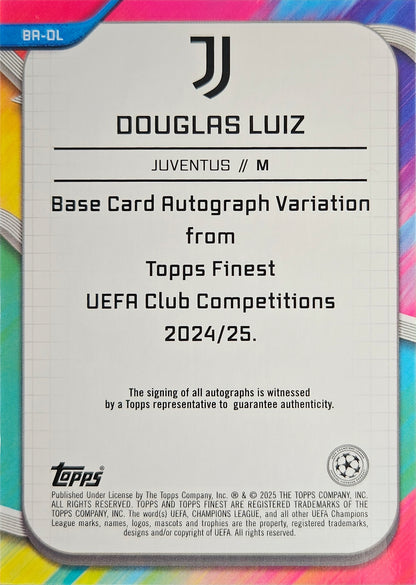 Douglas Luiz - Autógrafo original - Topps Finest UEFA Club Competitions 24/25