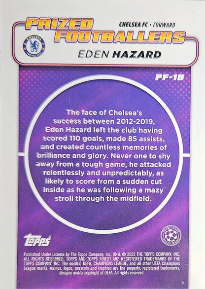 Eden Hazard - Prized Footballers - Topps Finest UEFA Club Competitions 24/25