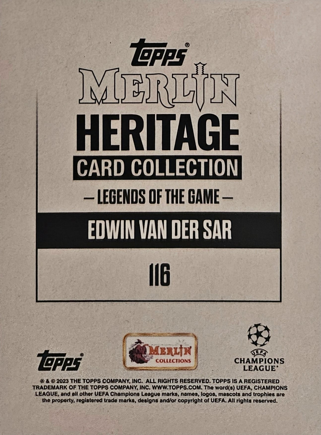 Edwin Van ser Sar - Legends of the game - Merlin Heritage UEFA Club Competitions 23/24