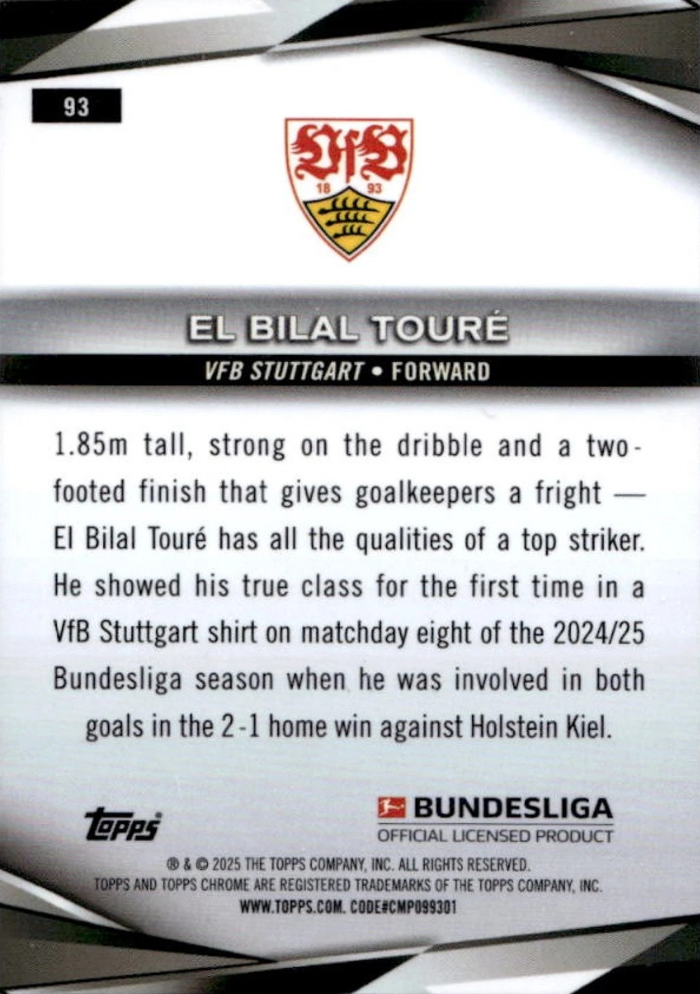 El Bilal Touré - Topps Chrome Bundesliga 24/25