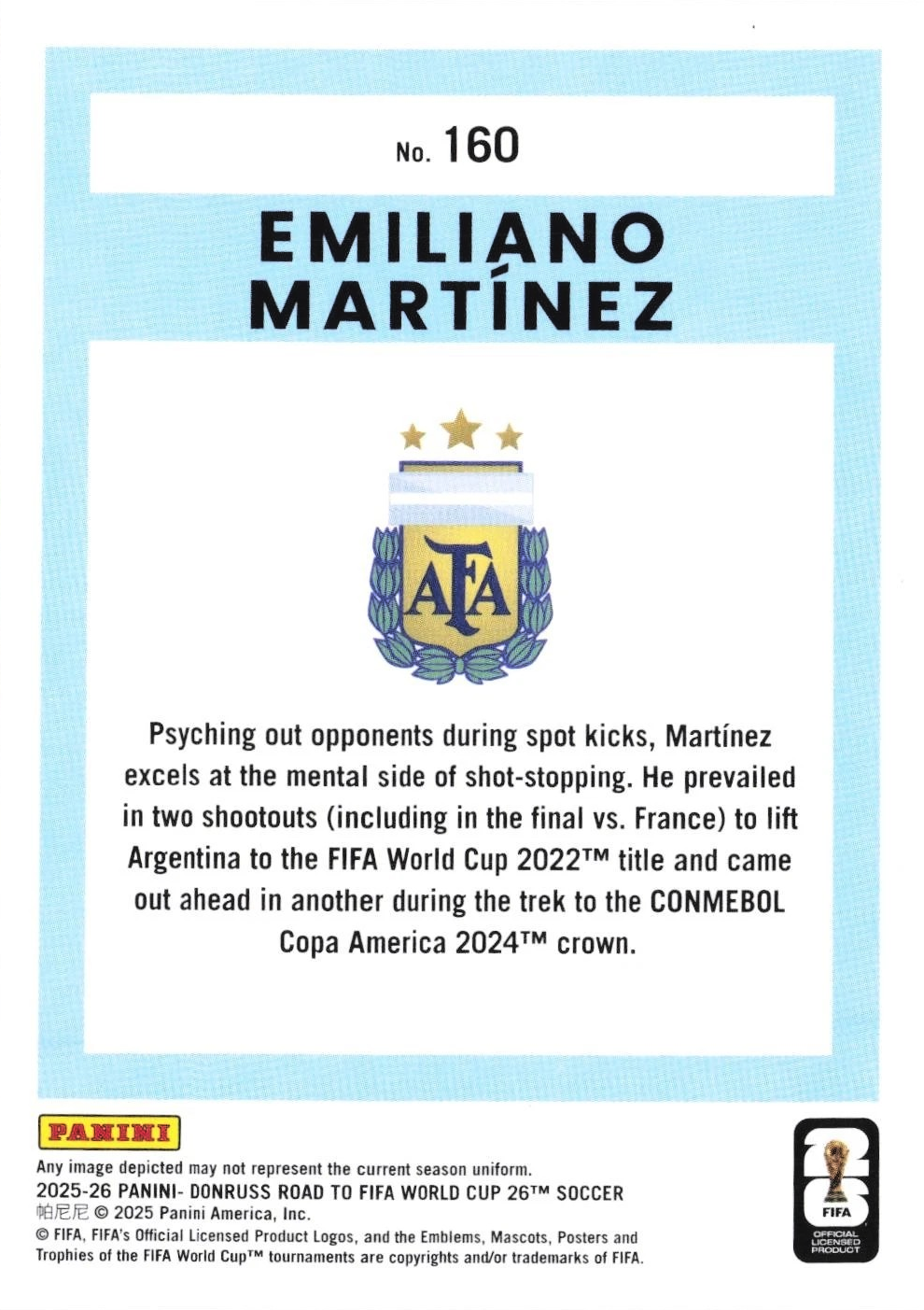 Emiliano Martínez - Donruss Road to FIFA World Cup 26