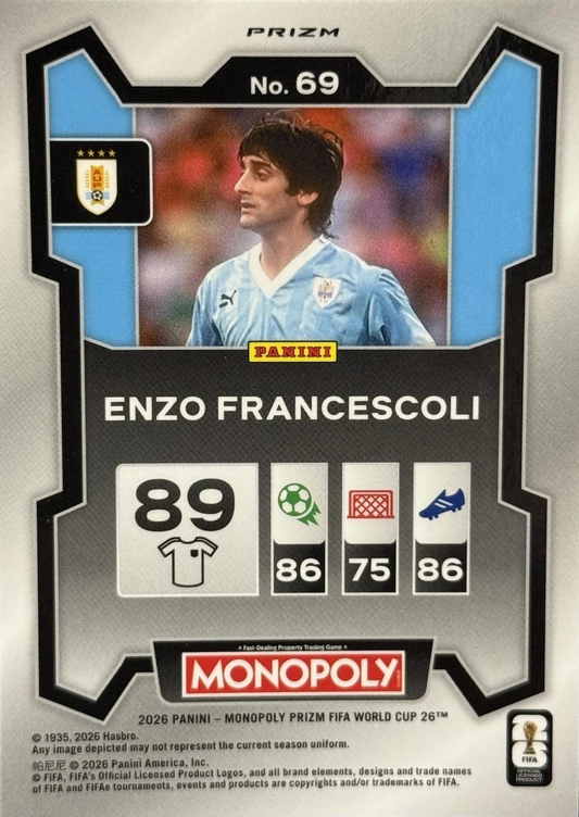 Enzo Francescoli - Gold Cracked Ice - Monopoly Prizm FIFA World Cup 26