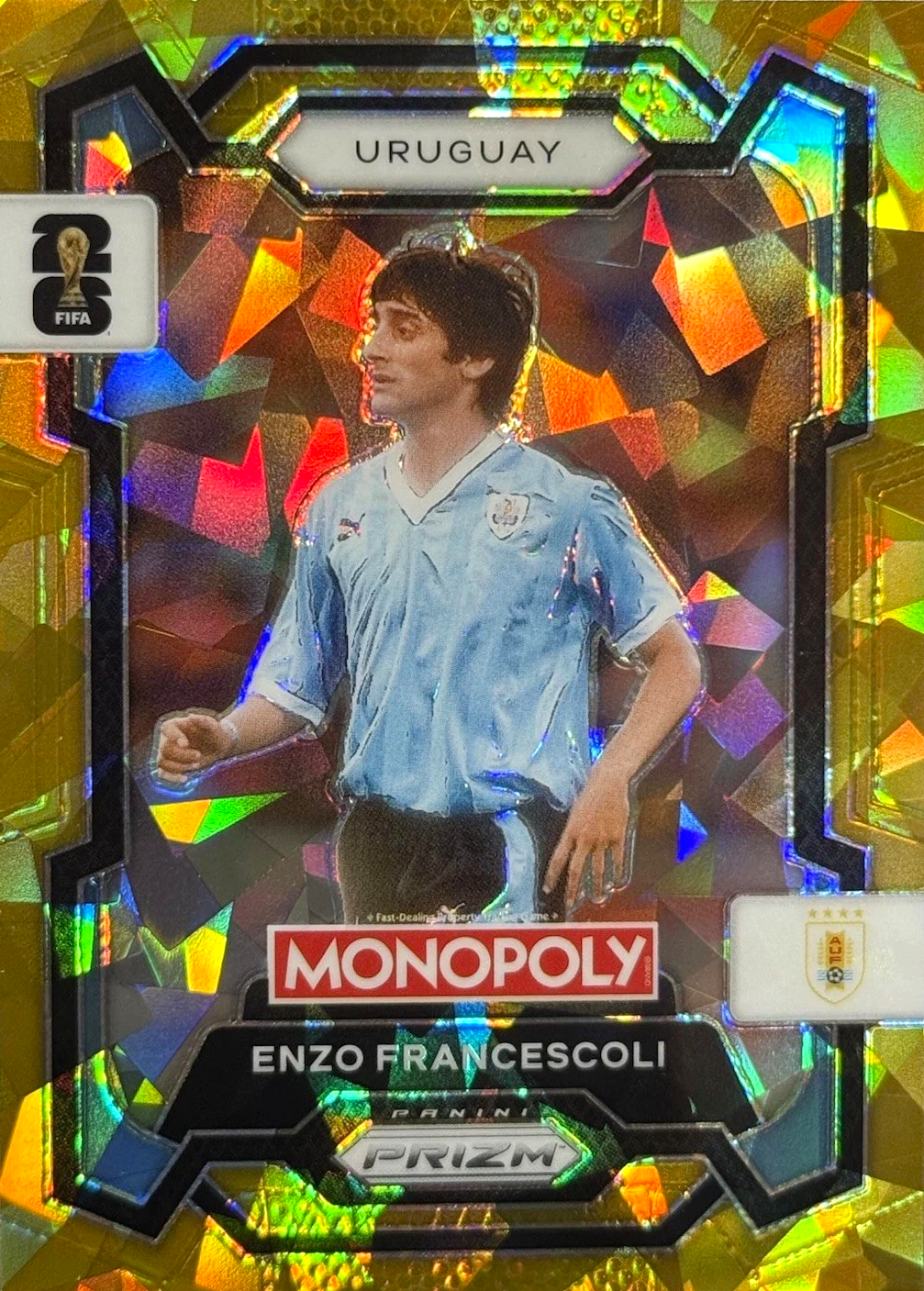 Enzo Francescoli - Gold Cracked Ice - Monopoly Prizm FIFA World Cup 26