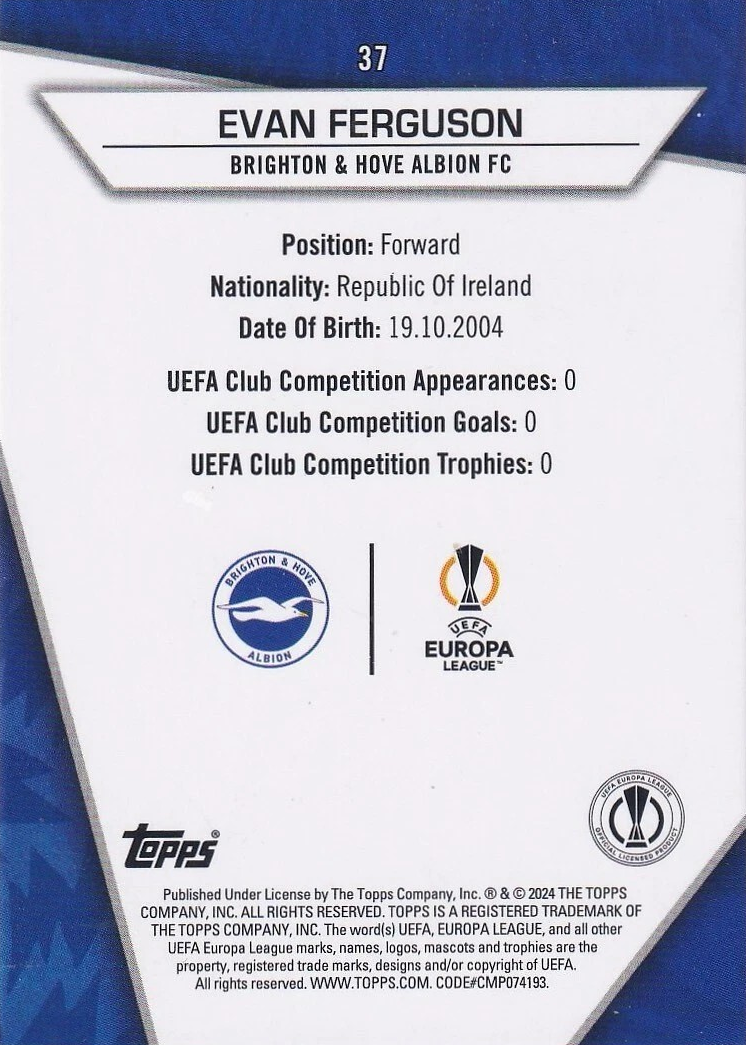 Evan Ferguson - Uncommon - SuperStars UEFA Club Competitions 23/24