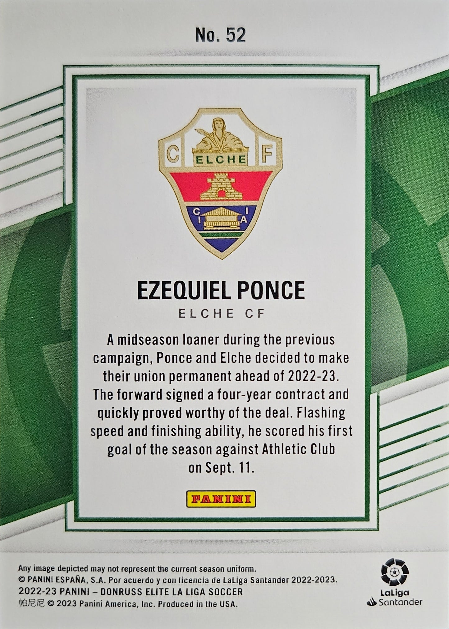 Ezequiel Ponce (RC) - Donruss Elite LaLiga 22/23