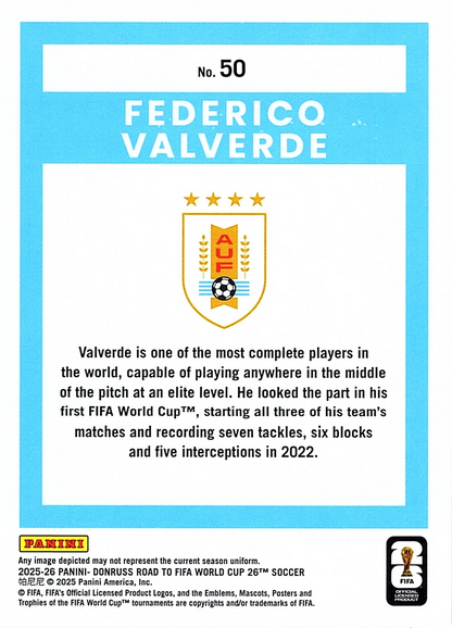 Fede Valverde - Donruss Road to FIFA World Cup 26
