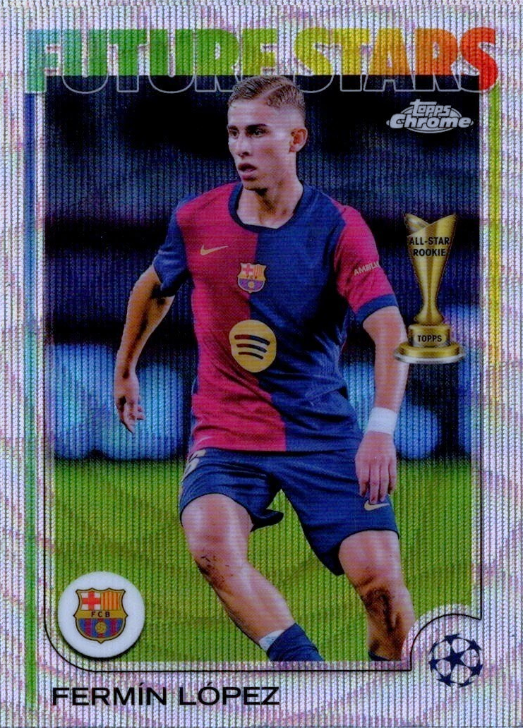 Fermín López - Future Stars Wave Refractor - Topps Chrome UEFA Club Competitions 24/25