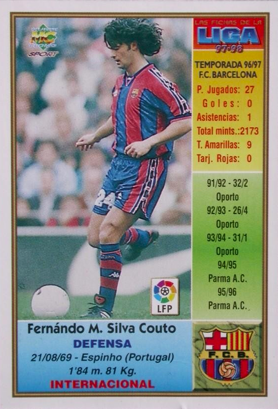 Fernando Couto - Las Fichas de la Liga 97/98