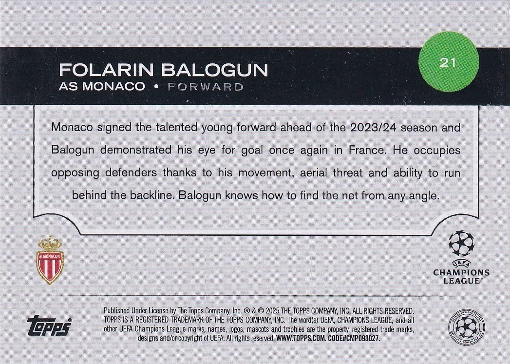 Folarin Balogun - UEFA Club Competitions 24/25