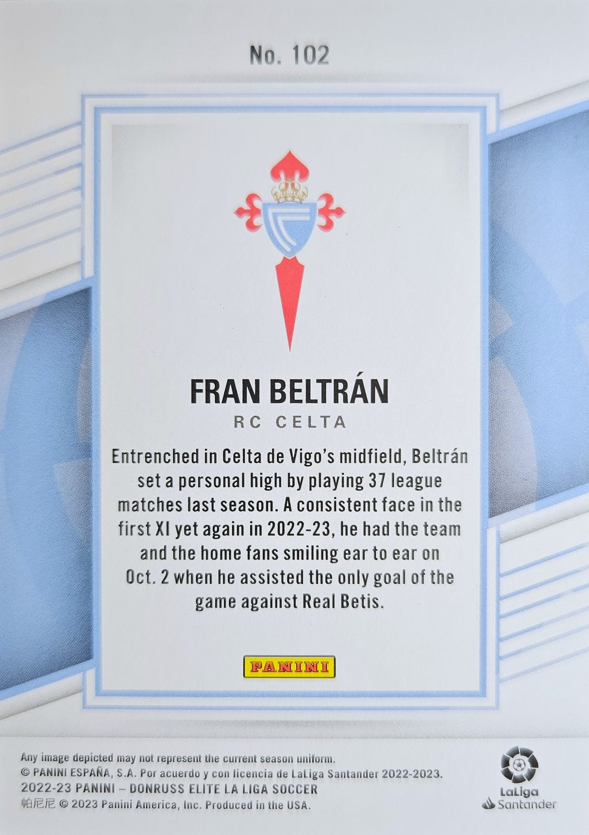 Fran Beltrán /25 - Donruss Elite LaLiga 22/23