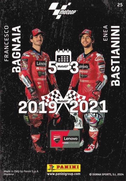 Francesco Bagnaia y Enea Bastianini - Team - MotoGP 2024 75th Anniversary