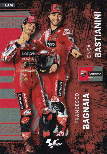 Francesco Bagnaia y Enea Bastianini - Team - MotoGP 2024 75th Anniversary