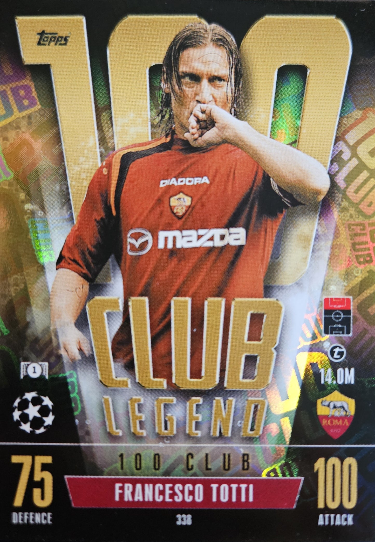 Francesco Totti - 100 Club Legend - Match Attax Extra UEFA Club Competitions 23/24