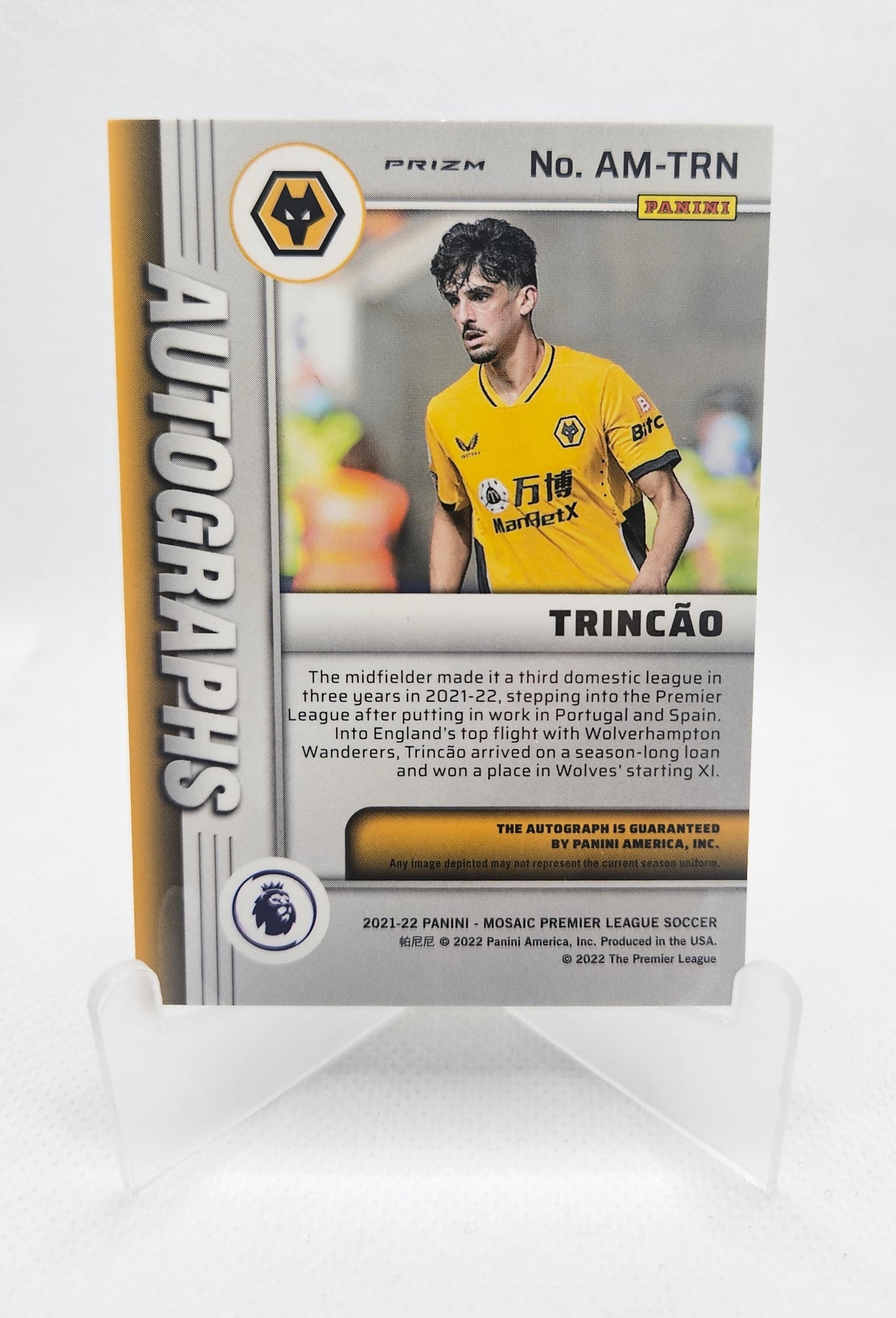 Francisco Trincão - Autógrafo original - Mosaic Premier League 21/22