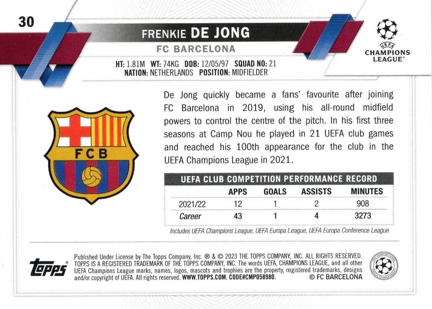 Frenkie de Jong - Carnaval - UEFA Club Competitions 22/23