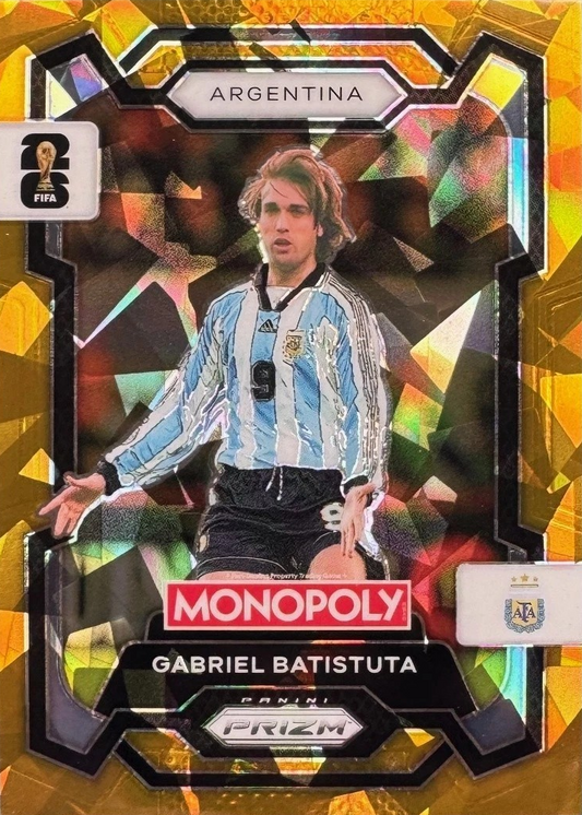 Gabriel Batistuta - Gold Cracked Ice - Monopoly Prizm FIFA World Cup 26