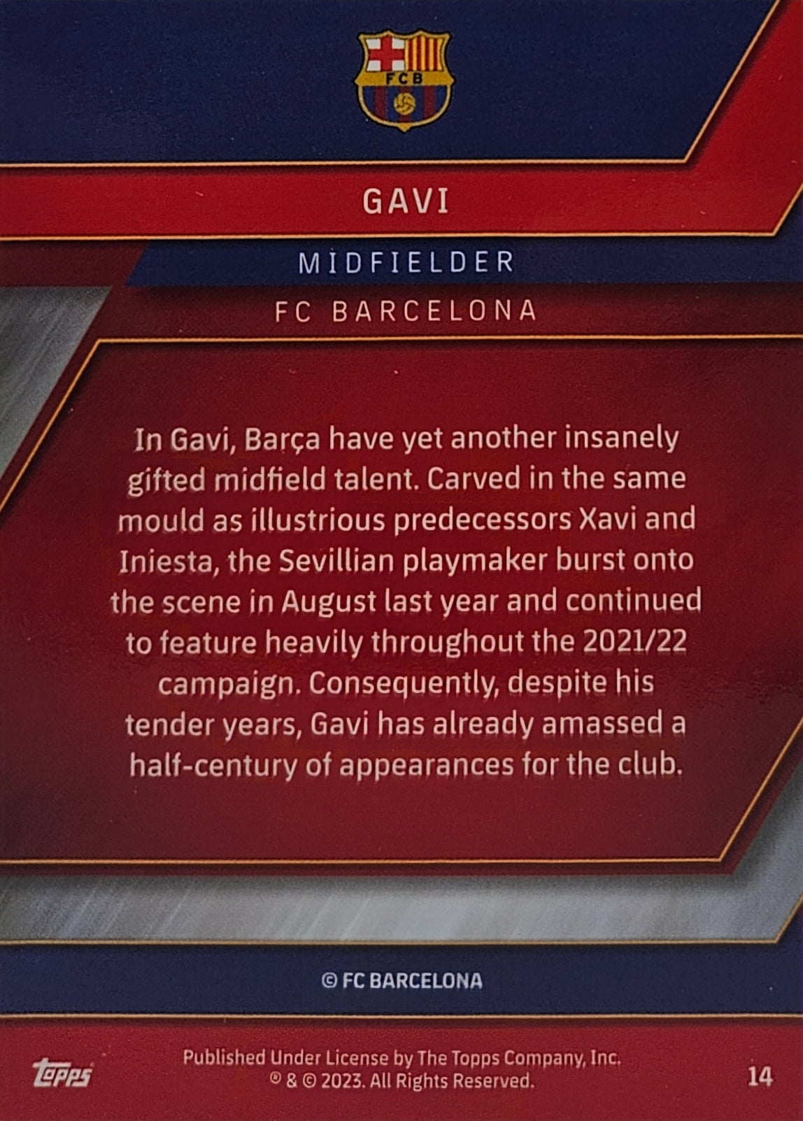 Gavi - Topps Chrome Barcelona 22/23