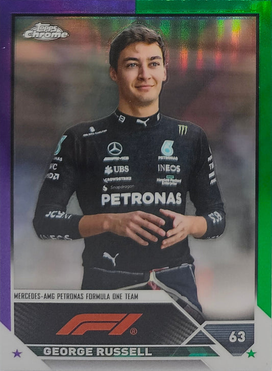 George Russell - Refractor Verde/Morado #15 - Topps Chrome Formula 1 2023