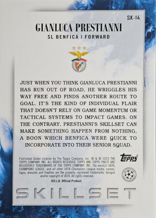 Gianluca Prestianni (RC) - Skillset - Topps Finest UEFA Club Competitions 24/25
