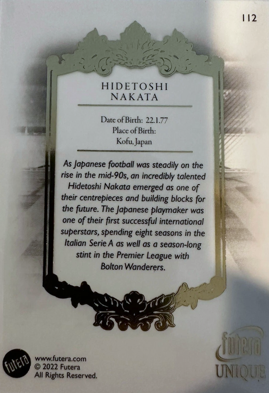 Hidetoshi Nakata - The Greats - Futera Unique 2022