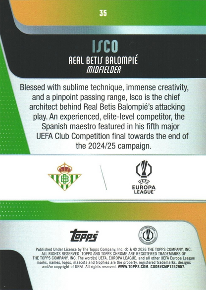 Isco - Topps Chrome UEFA Club Competitions 25/26
