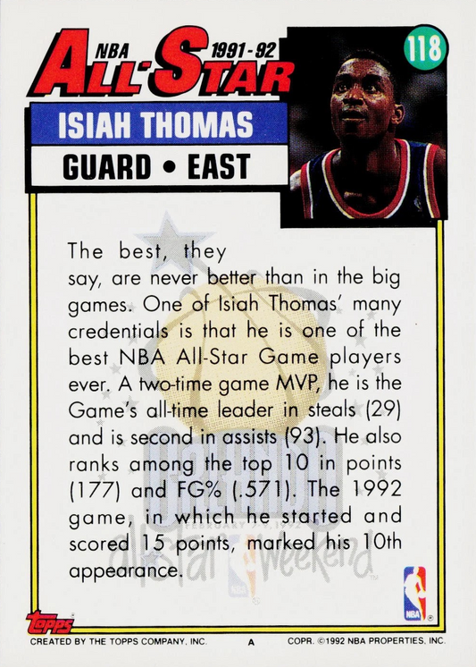 Isiah Thomas - Topps NBA Basketball 92/93