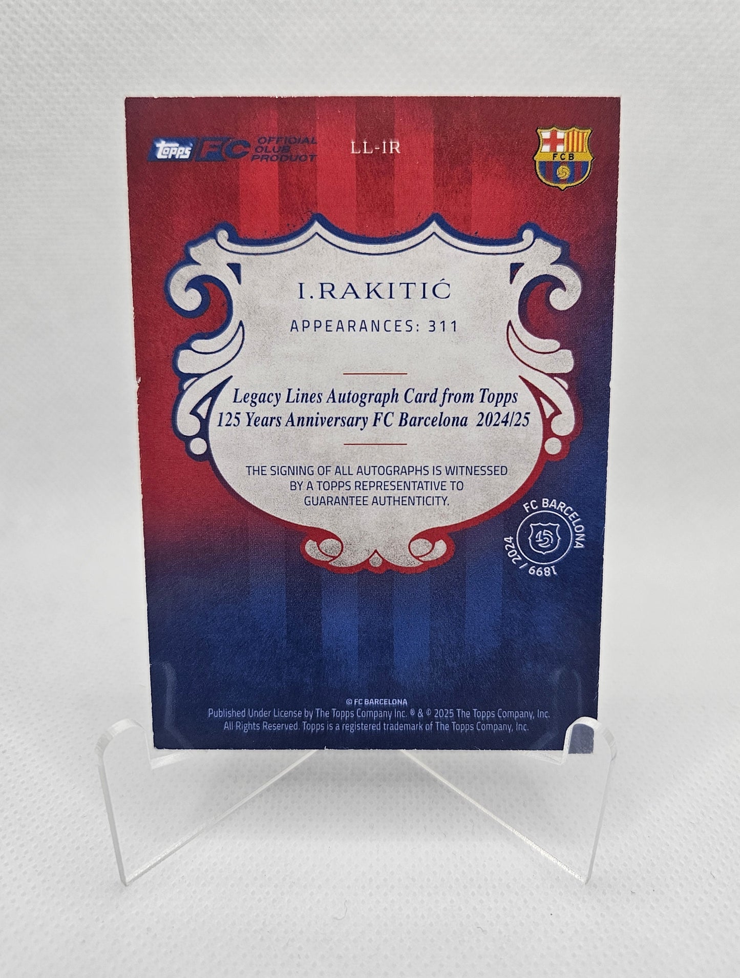 Ivan Rakitic /99 - Autógrafo original - 125 aniversario Barcelona